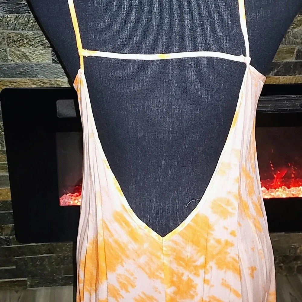 Tye Dye Orange Sherbet Long Top Size S or M NEW - Picture 4 of 4